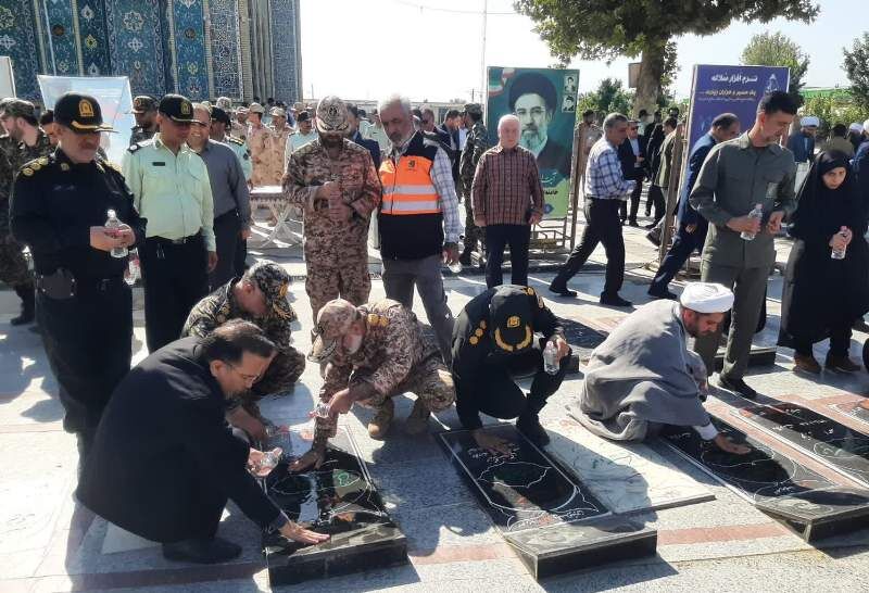 گنبدکاووس-حامیان دولت- نظامیان گنبدی با شهدای هشت سال دفاع مقدس تجدید میثاق کردند